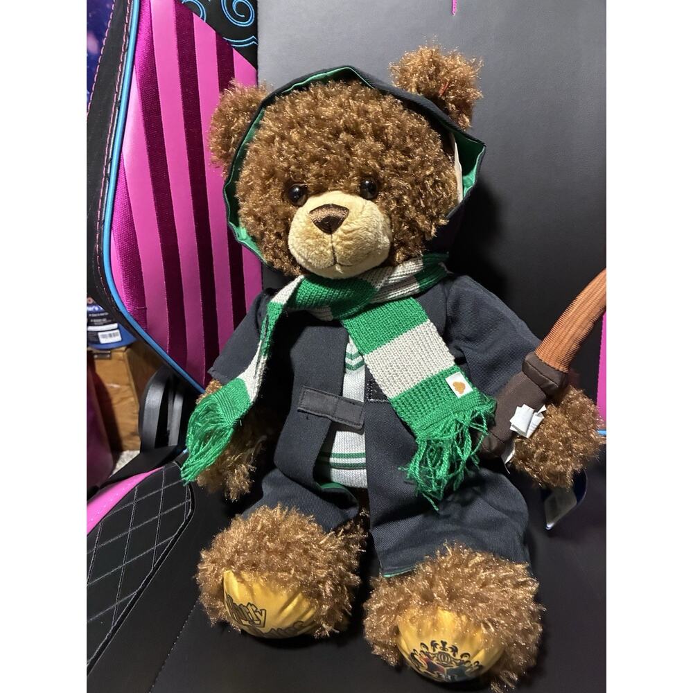 Slytherin Harry Potter Build a Bear, With Robe, Scarf And wand New with tags